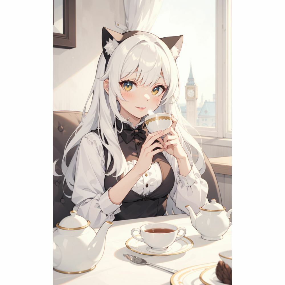 猫耳メイドのティータイム