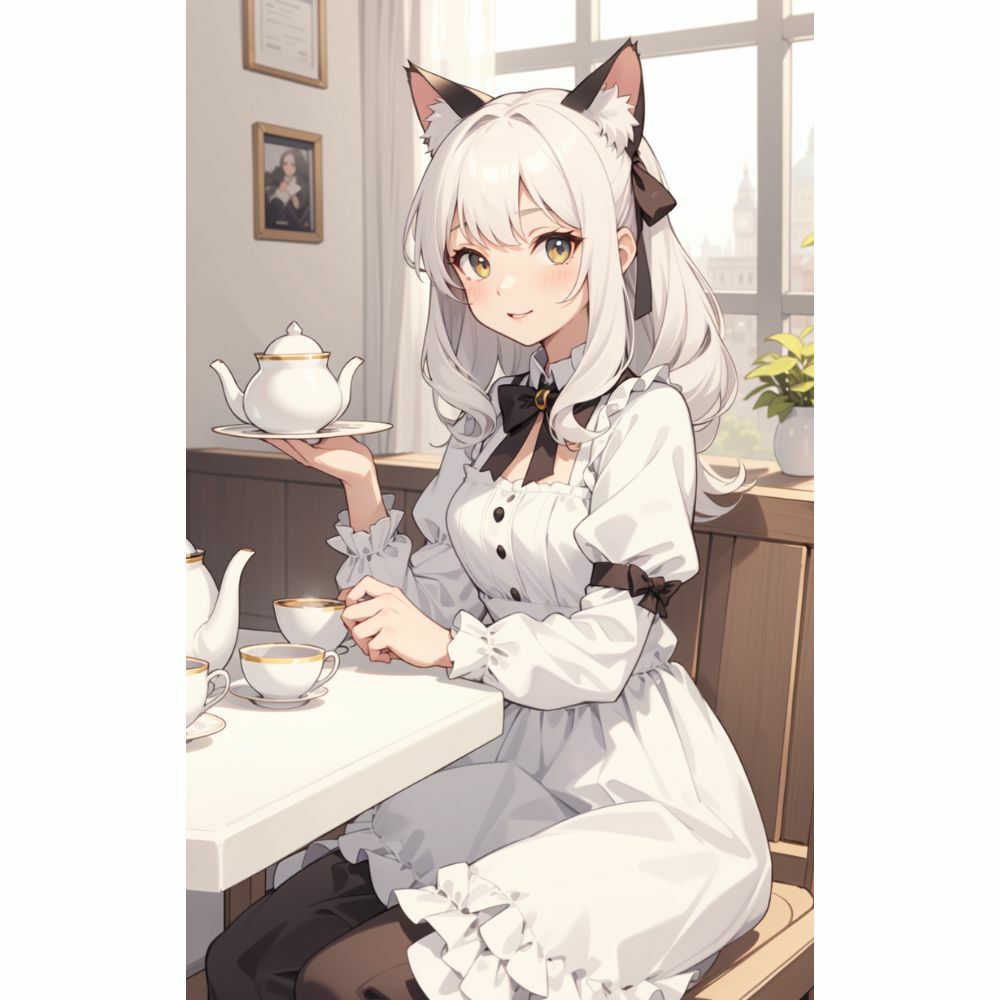 猫耳メイドのティータイム