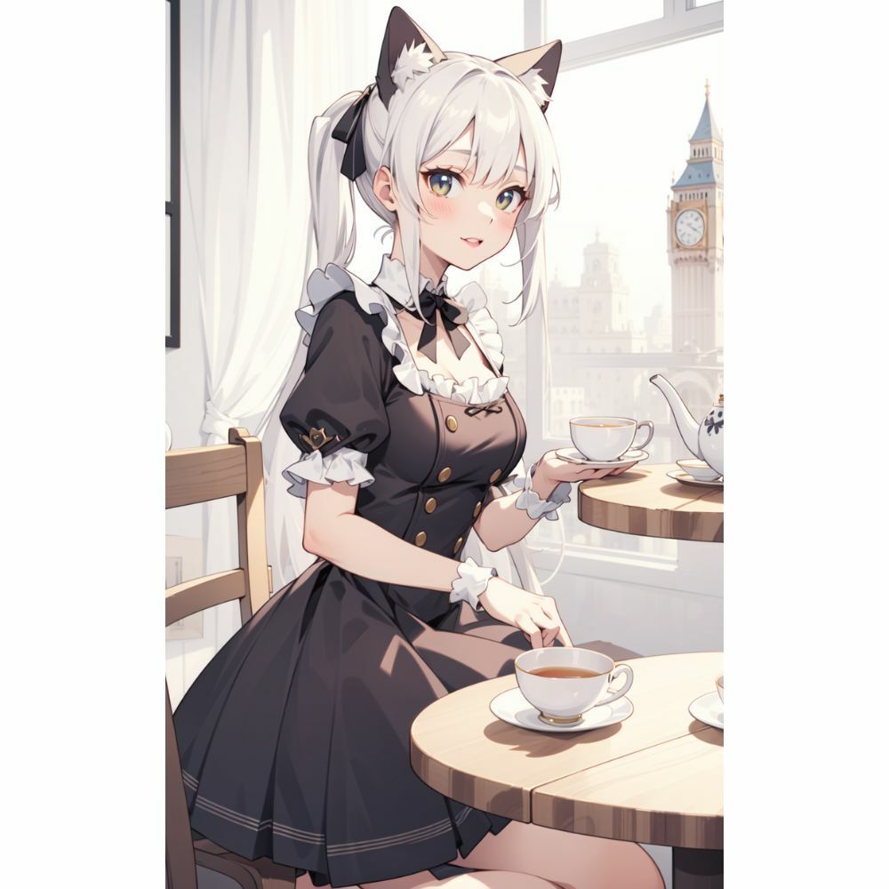 猫耳メイドのティータイム