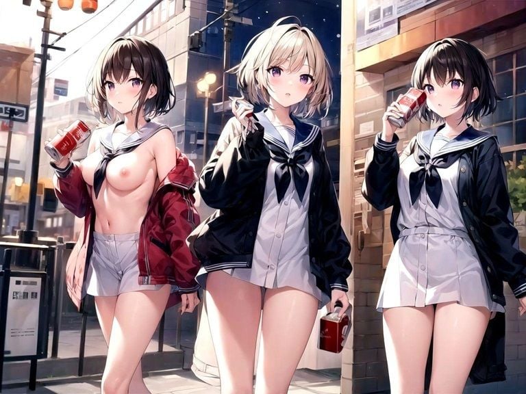 ノーパンノーブラ・露出学園の日常 冬服セーラー 編