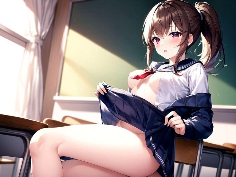 ノーパンノーブラ・露出学園の日常 冬服セーラー 編