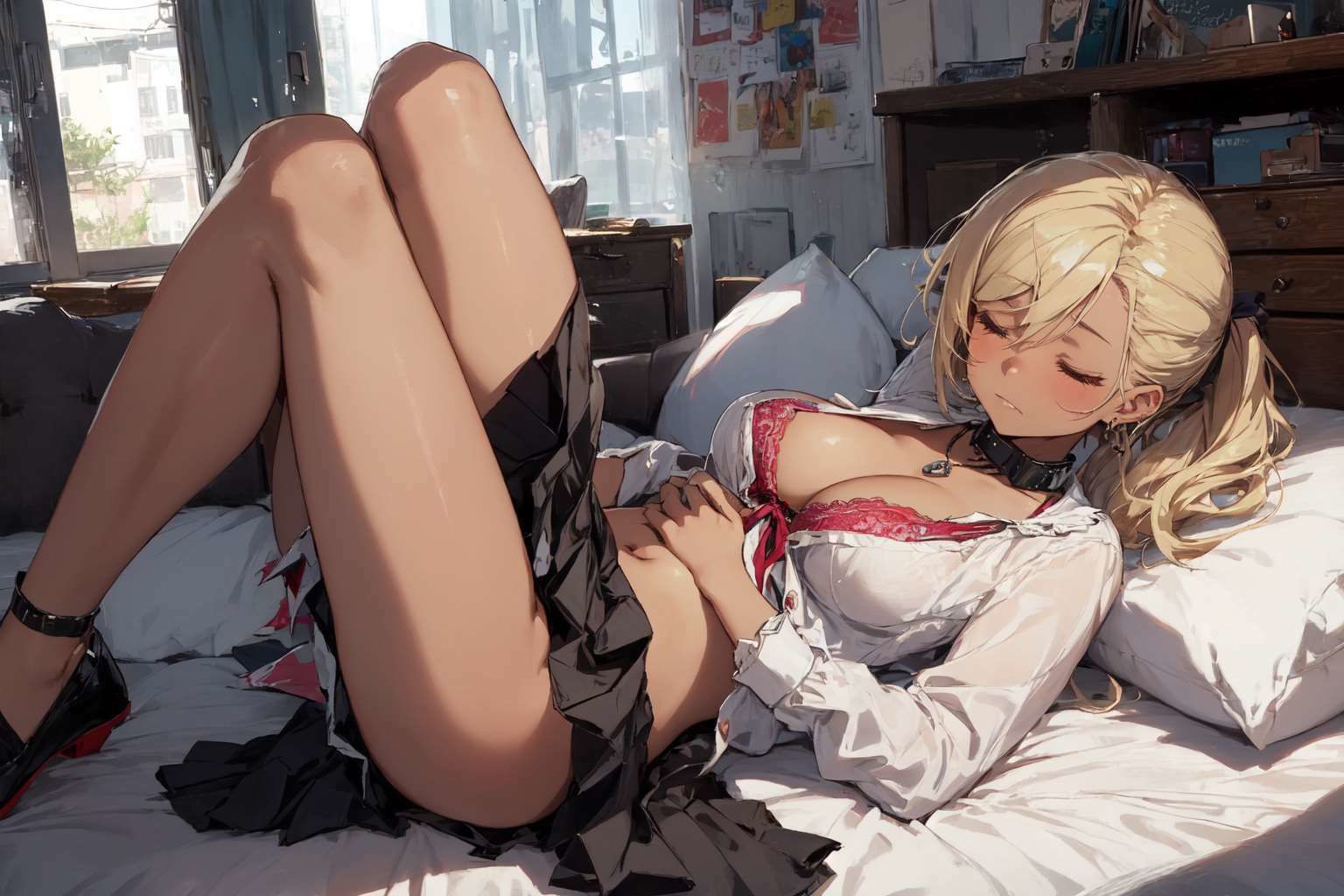 【微エロ】寝そべる女子校生（ギャル・ハーレム・猫耳・連れ込み・催●・睡眠など）【総枚数231枚】