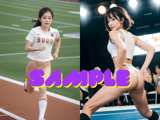 AI美女グラビア写真集 陸上選手はパンツを履かない?丸ごとノーパン 女だらけの陸上大会