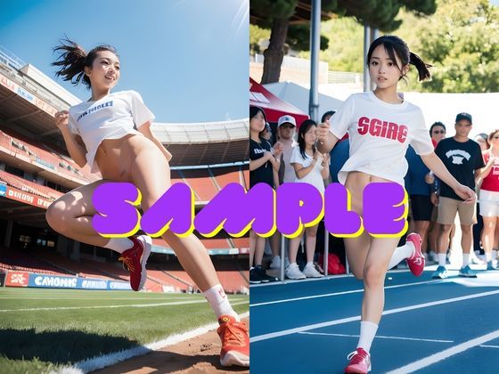 AI美女グラビア写真集 陸上選手はパンツを履かない?丸ごとノーパン 女だらけの陸上大会