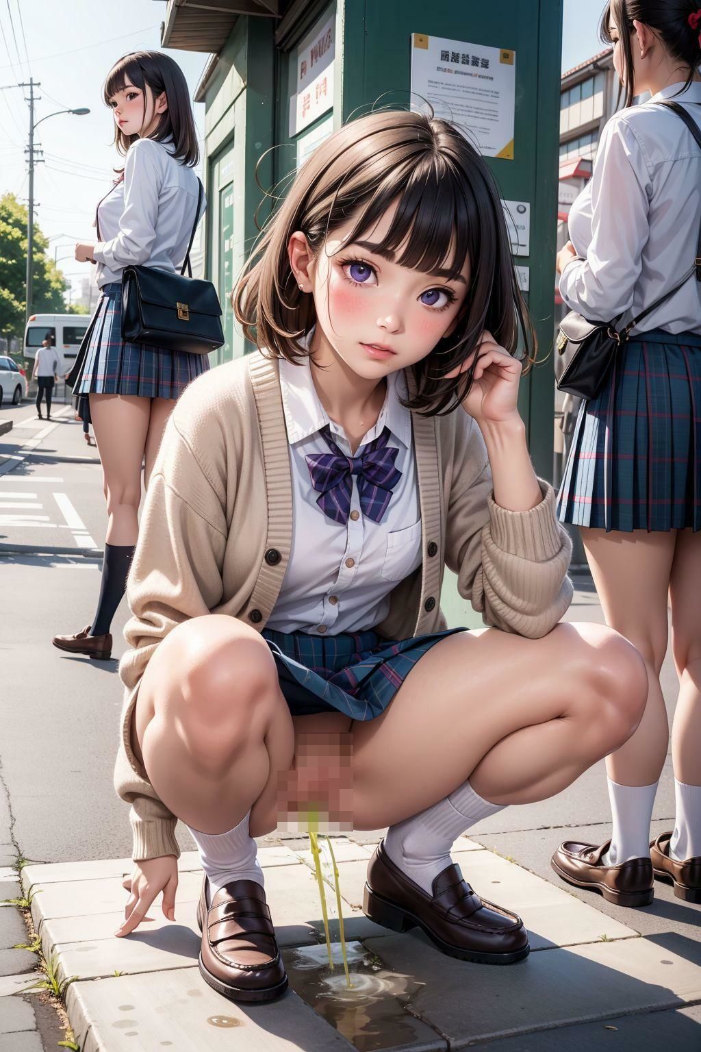 制服美少女のおしっこライフ