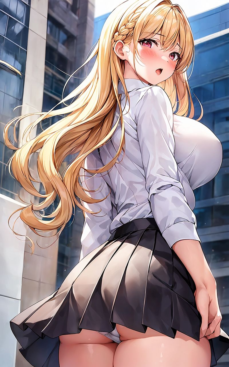 かわいい制服女子の後ろ姿 AIイラスト集