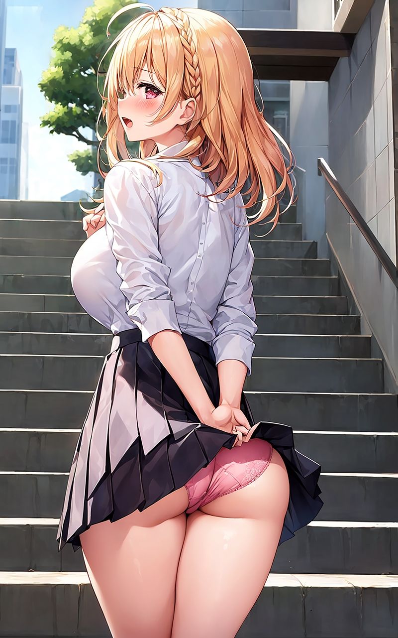 かわいい制服女子の後ろ姿 AIイラスト集