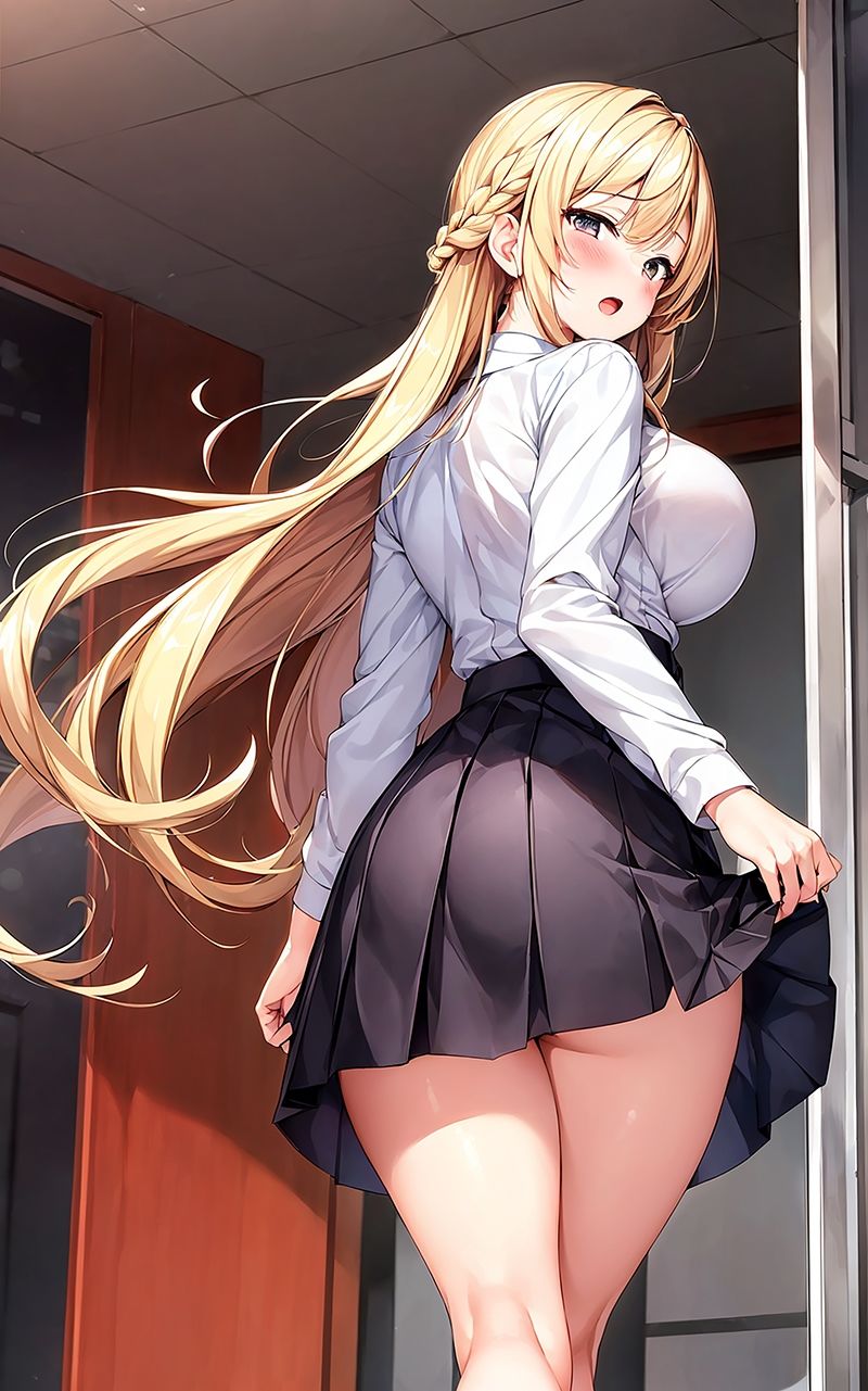 かわいい制服女子の後ろ姿 AIイラスト集