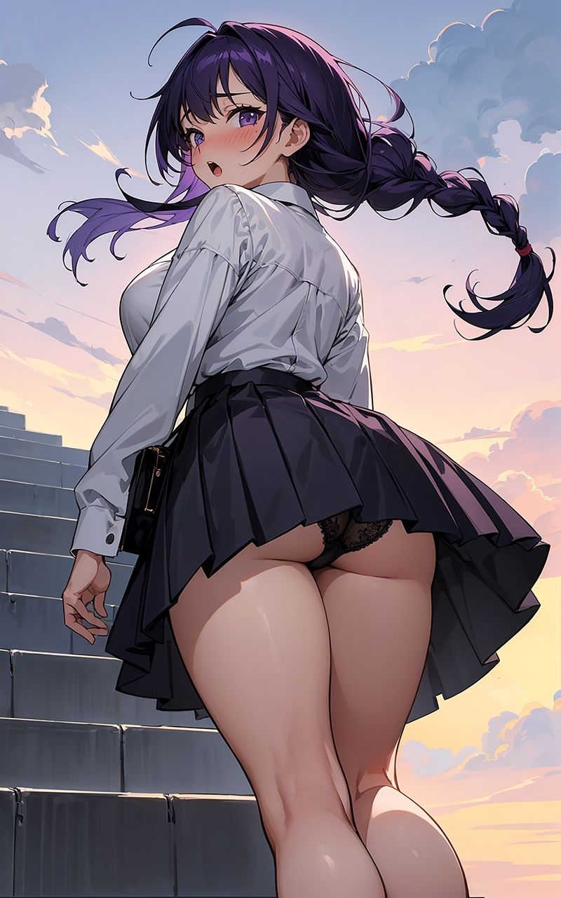 かわいい制服女子の後ろ姿2 AIイラスト集