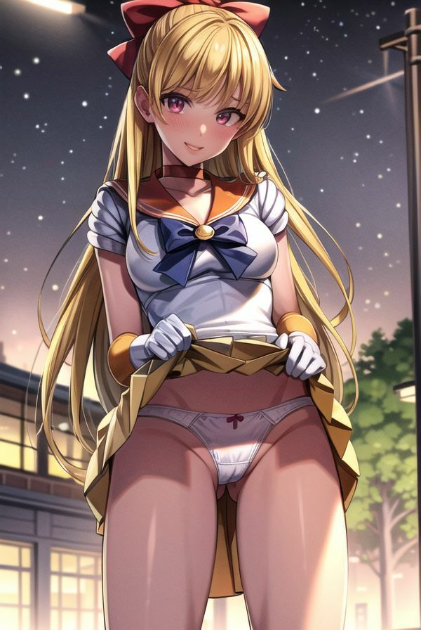 セーラー戦士のスカートたくしあげ