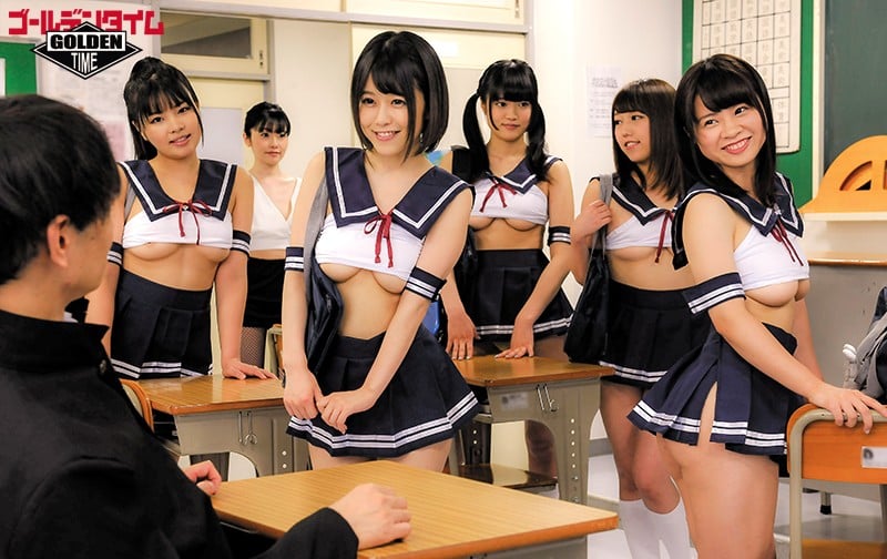転校した学校は『ウルトラクールビズ!』生徒も先生もおへそ丸出し!パンチラしまくり!おっぱいも半分見えちゃってる超ミニミニ制服でフル勃起必至の学園生活!2
