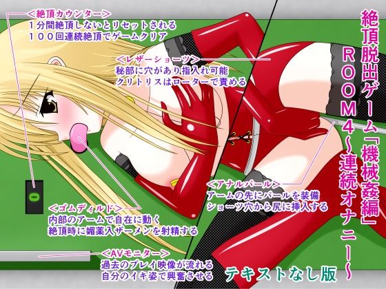 絶頂脱出ゲーム「機械姦編」ROOM4〜連続オナニー〜テキストなし版