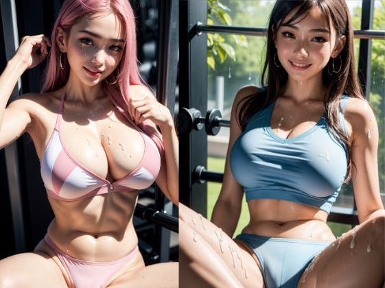 ジムの巨乳ギャルに中出しぶっかけ