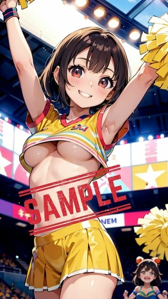 チアリーダーの下乳スタジアム