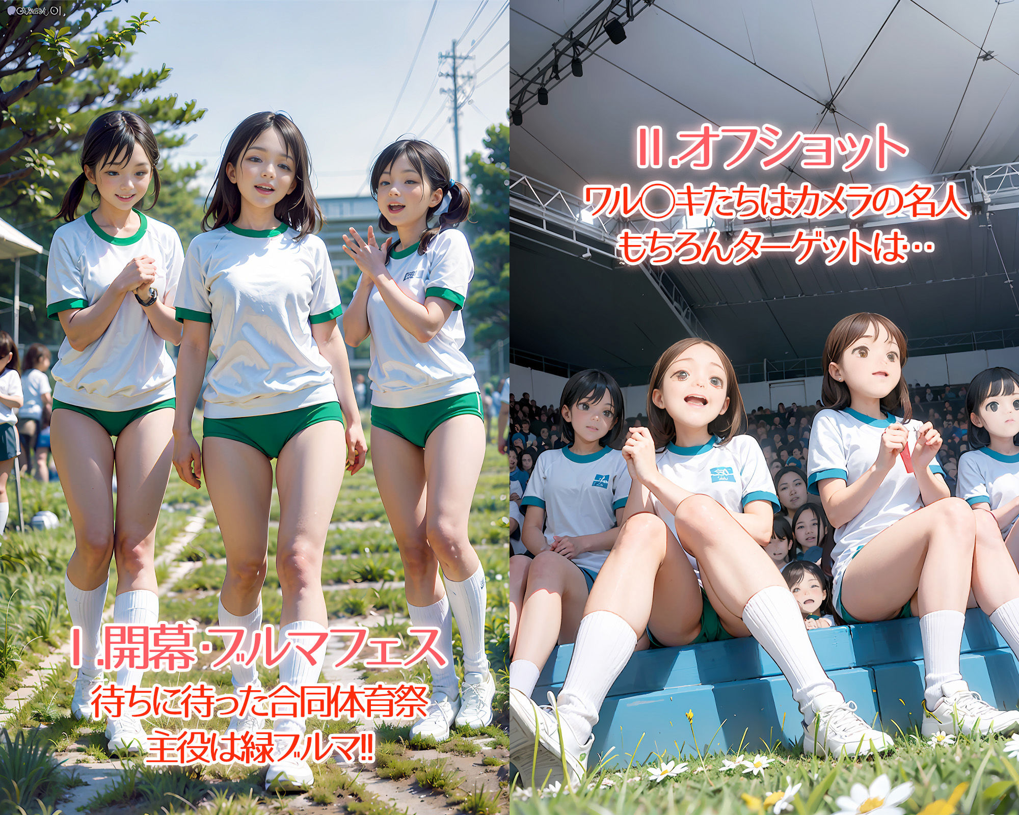 緑ブルマ 合同体育祭お宝編