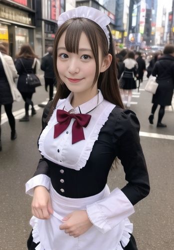 AI 日本モード 画像シリーズ 秋葉原 メイドファッション 編