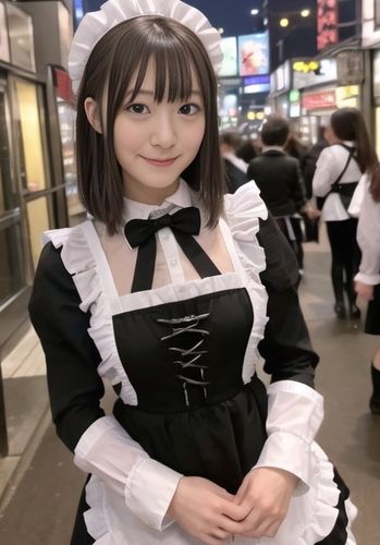 AI 日本モード 画像シリーズ 秋葉原 メイドファッション 編