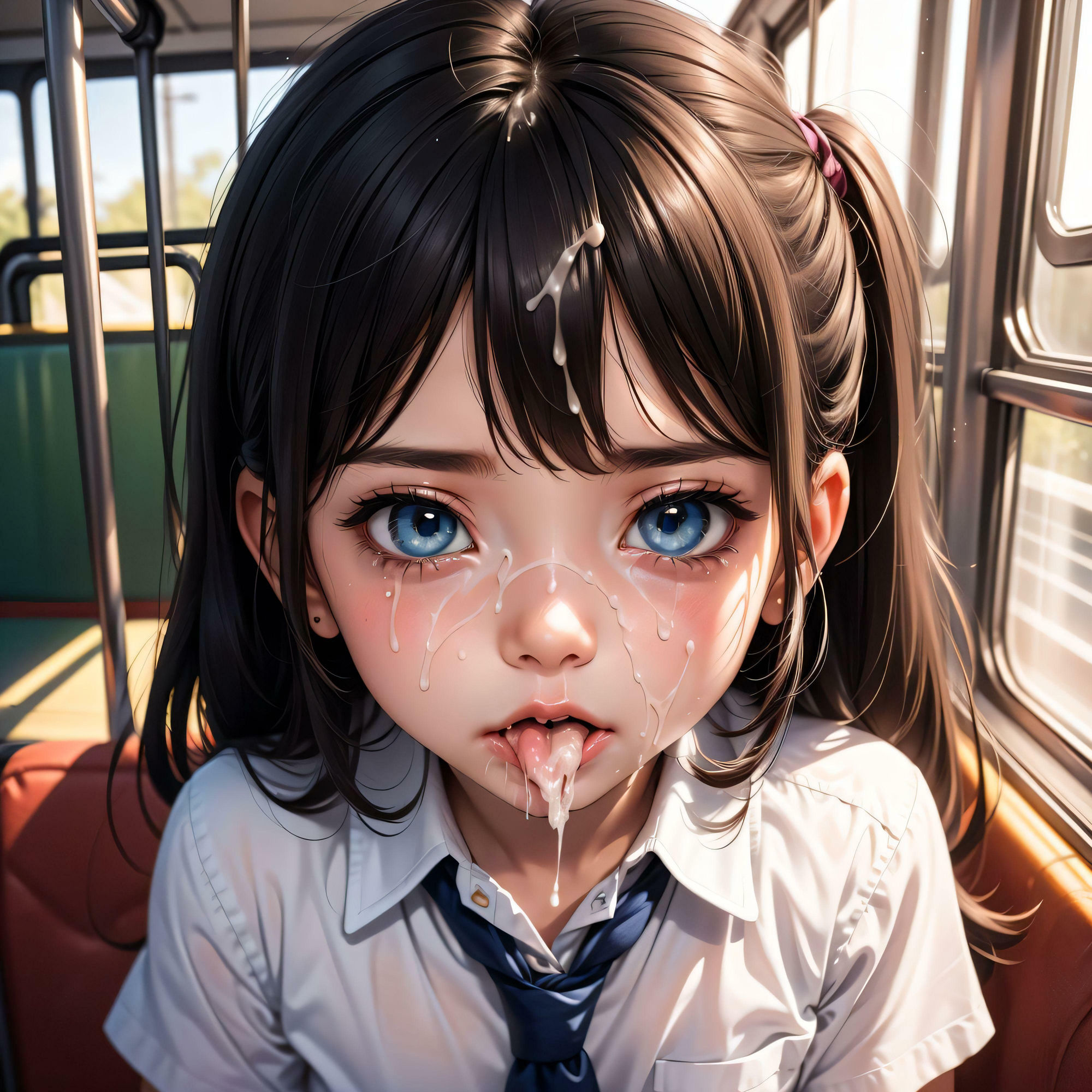 中出し専用登校バス