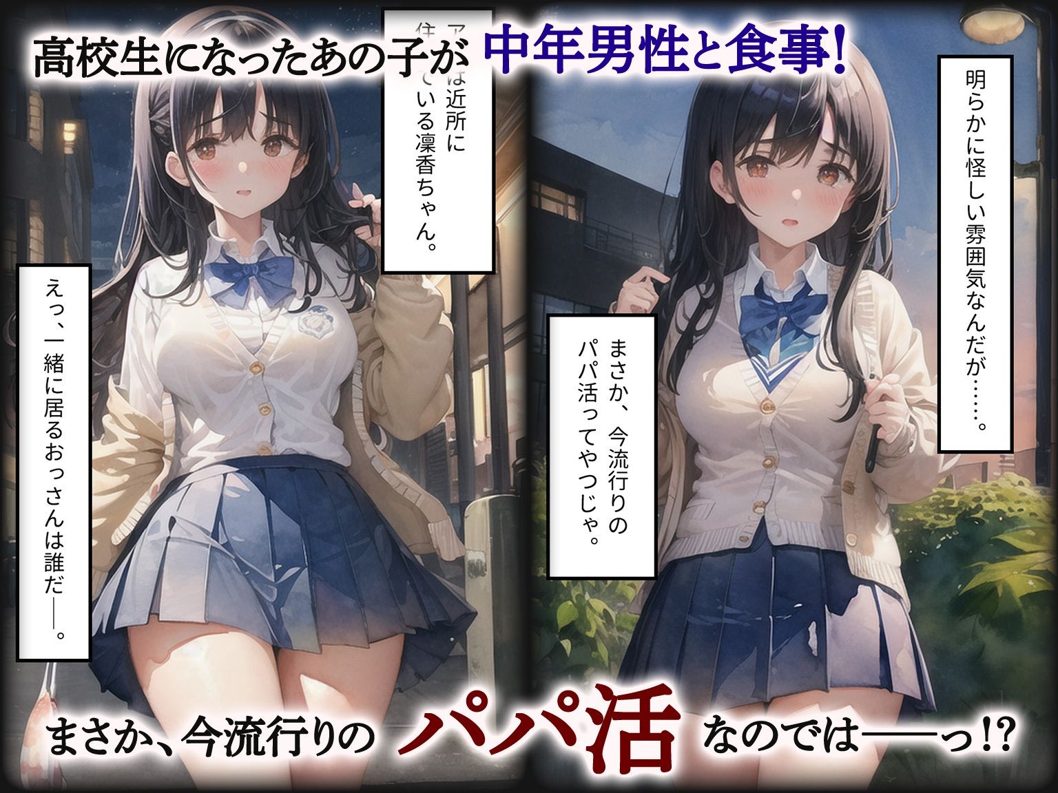 お隣の家の少女がパパ活していたんで、脅して犯してみたwww