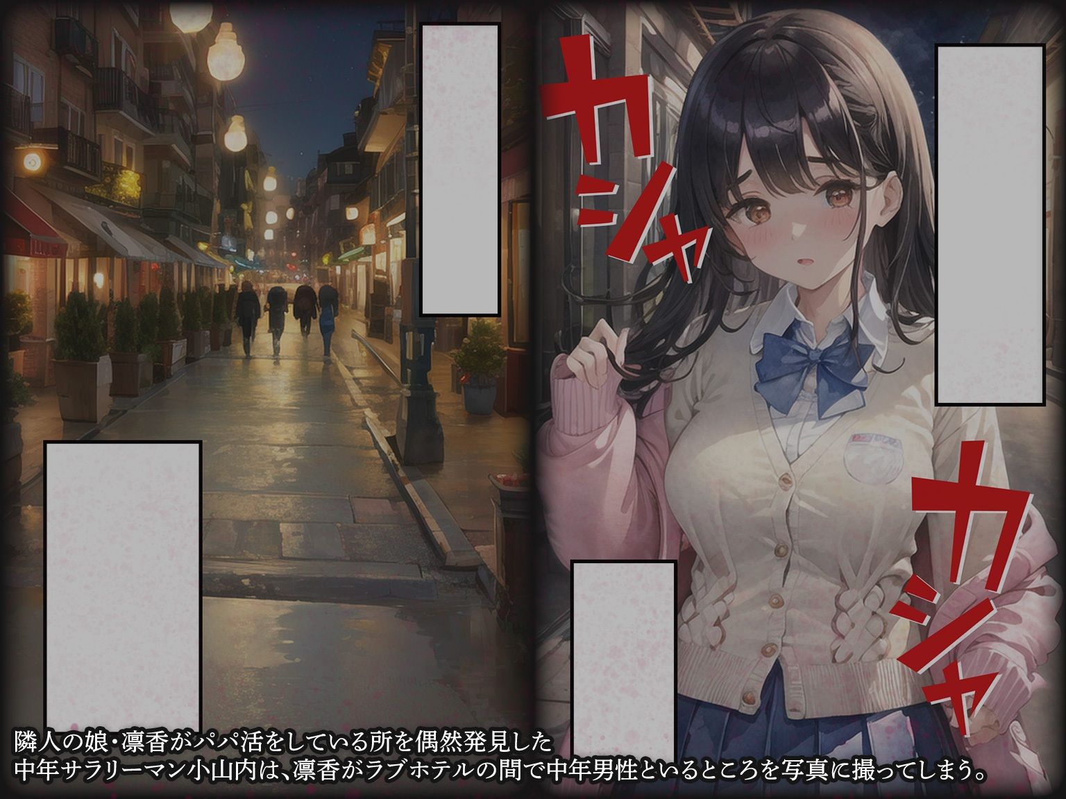 お隣の家の少女がパパ活していたんで、脅して犯してみたwww