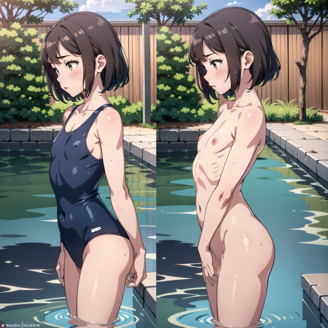 透視眼鏡を手にいれた変態教師がプール授業で【つるぺた美少女が餌食に】