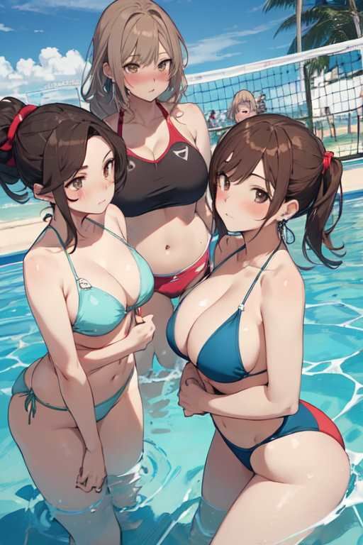 【微エロ】ドキドキ!ビキニで真夏のビーチバレー大会!