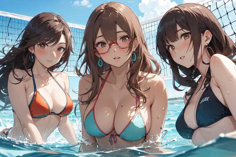 【微エロ】ドキドキ!ビキニで真夏のビーチバレー大会!