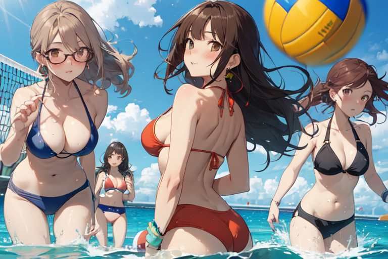【微エロ】ドキドキ!ビキニで真夏のビーチバレー大会!