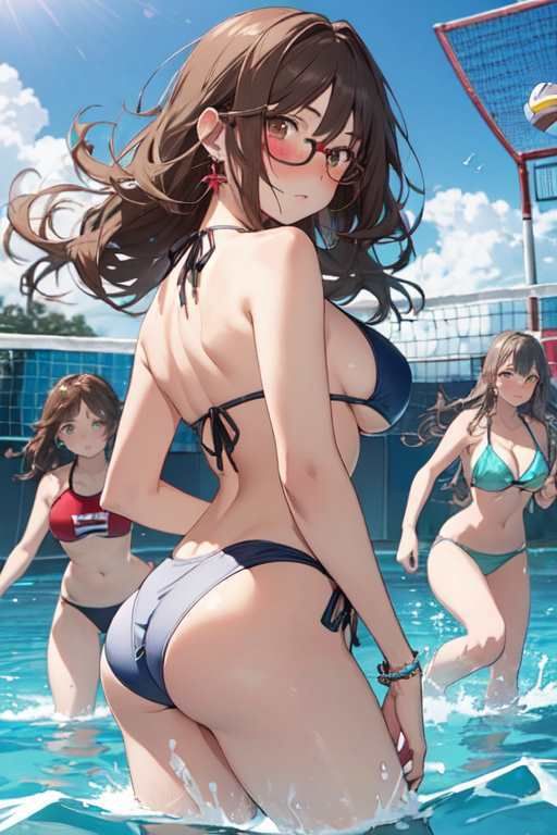 【微エロ】ドキドキ!ビキニで真夏のビーチバレー大会!