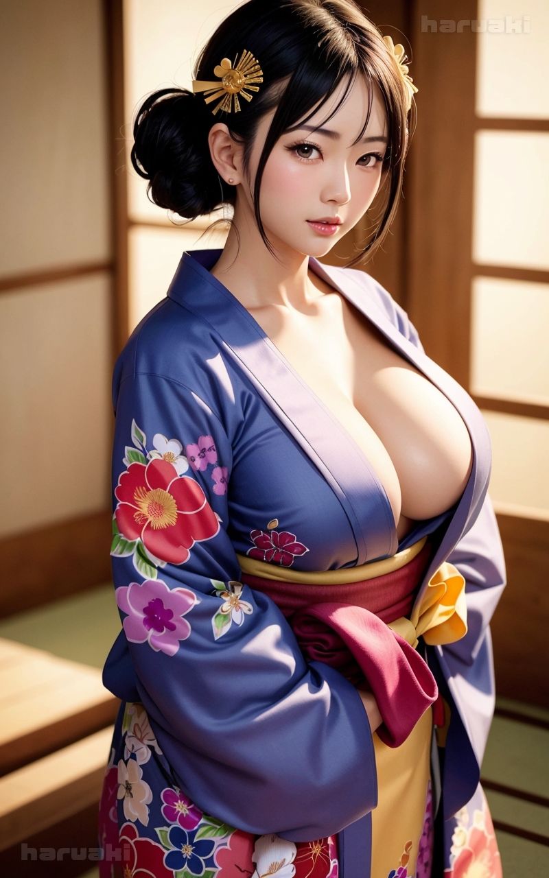 【AIグラビア巨乳美女写真集】Vol.15むっちり和服の天使さん