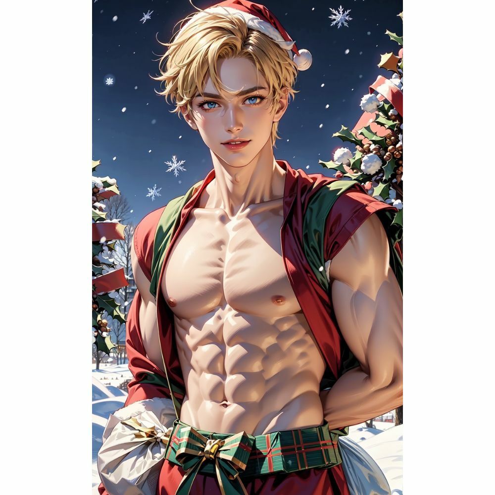 筋肉:セクシーなサンタクロース