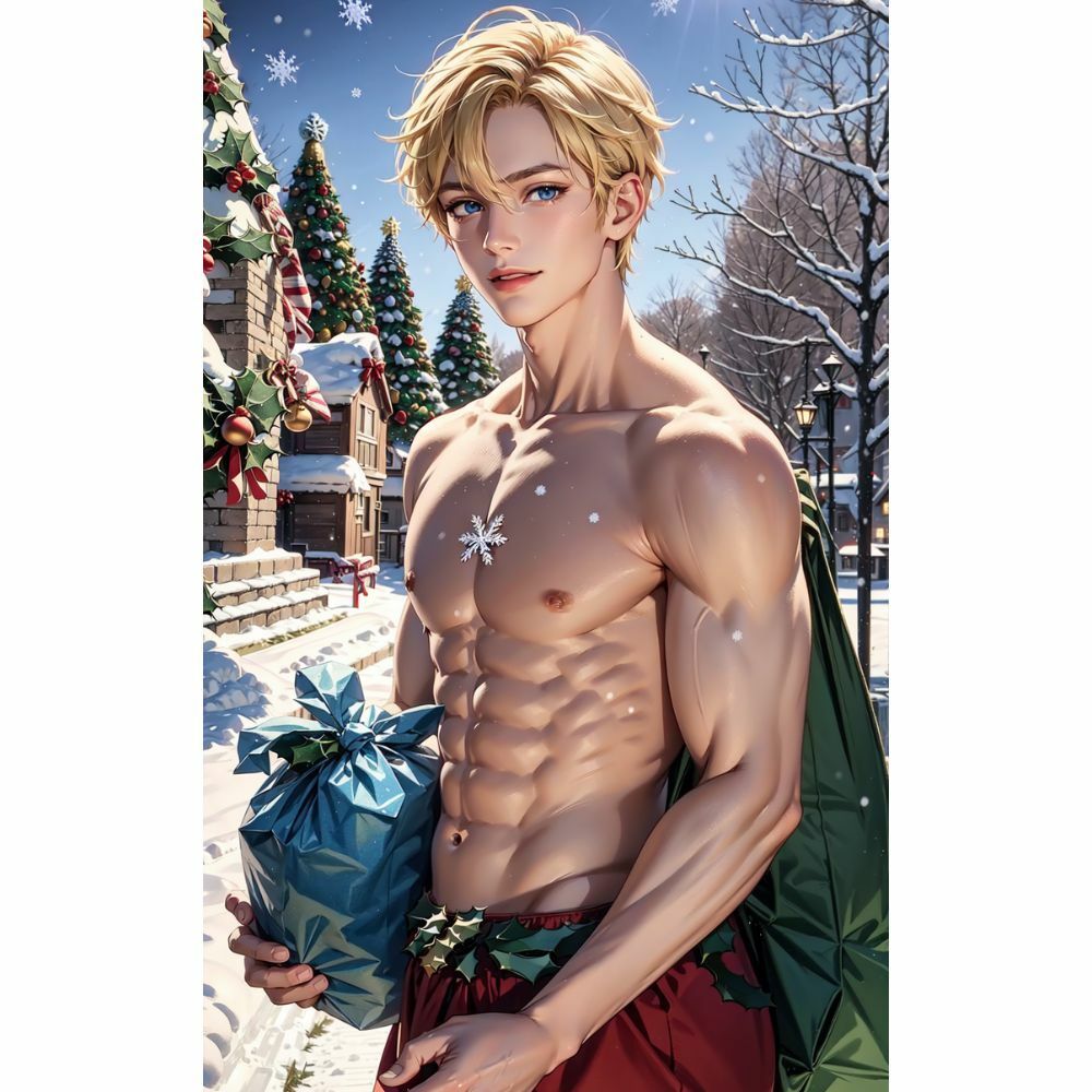 筋肉:セクシーなサンタクロース