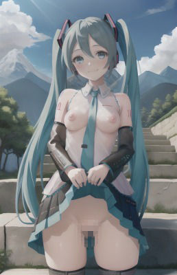 初音〇クとお外でハメ撮り