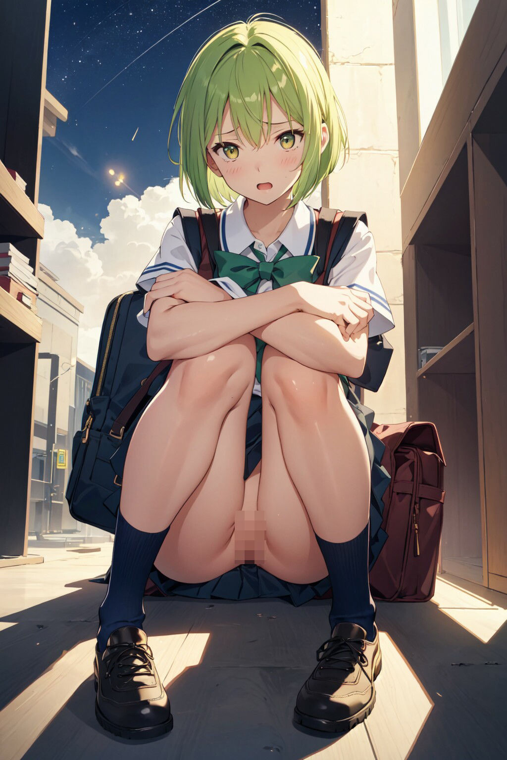 制服美少女のえっちな露出