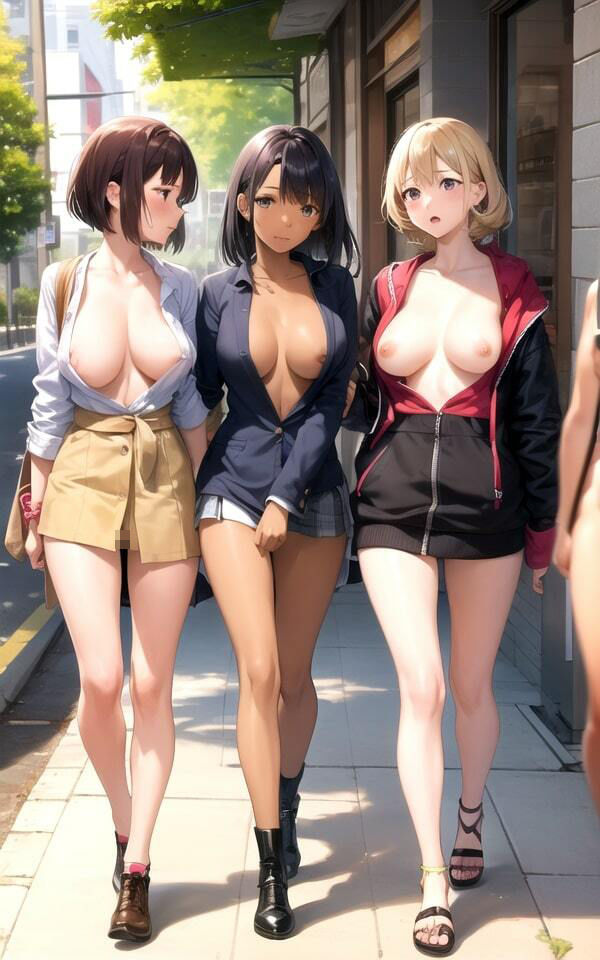 街中露出変態女子大生ちゃん