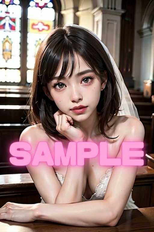 マリッジブルーで脱いじゃう花嫁 AI美女妄想画像集