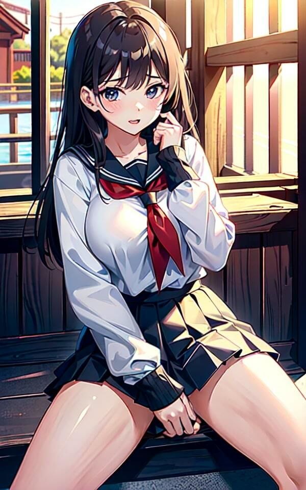 あどけない制服女子どこでも大開脚