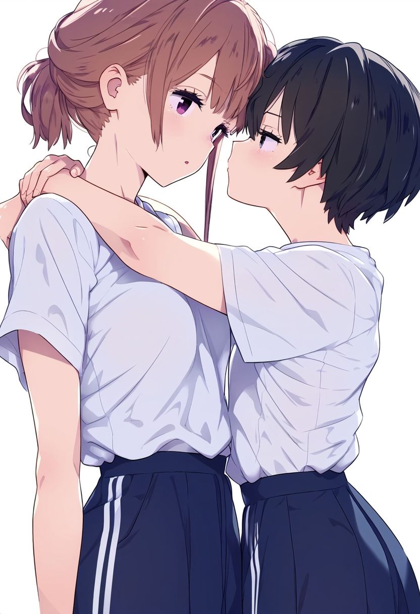 百合の美女たちが全寮制の女学園でラブラブ・甘々生活するイラスト集500枚(キス・体育・お風呂・貝合せ・手マン・クンニ・セックス)