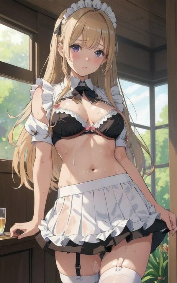 制服美女 金髪×下着 従順なメイド