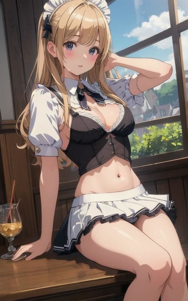 金髪メイド 下着で誘惑 美女の妄想