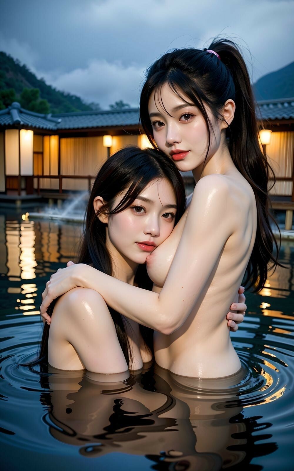 美女が温泉でイチャイチャ＜ソフト百合ヌード写真集＞