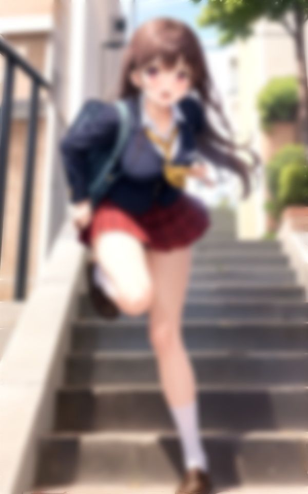 階段でパンチラJK〜スレンダーの制服JKが文化祭で衝撃のパンチラ〜えちえち童顔！