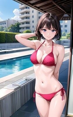 隣に住んでいる独り暮らしのお姉さん 水着編 vol001