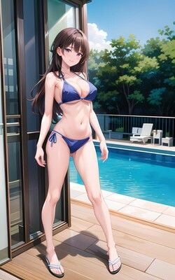 隣に住んでいる独り暮らしのお姉さん 水着編 vol001