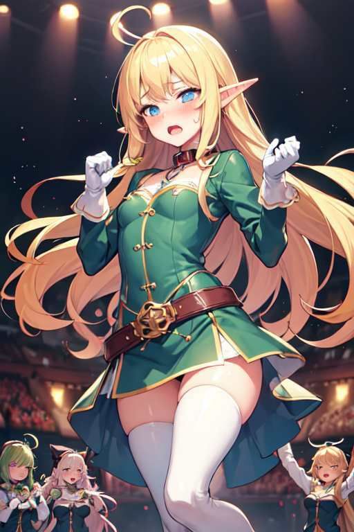 【微エロ】金髪ミニスカ貧乳エルフ（パンチラ・ミニスカ・首輪・敗北など）【総枚数208枚】