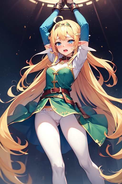 【微エロ】金髪ミニスカ貧乳エルフ（パンチラ・ミニスカ・首輪・敗北など）【総枚数208枚】