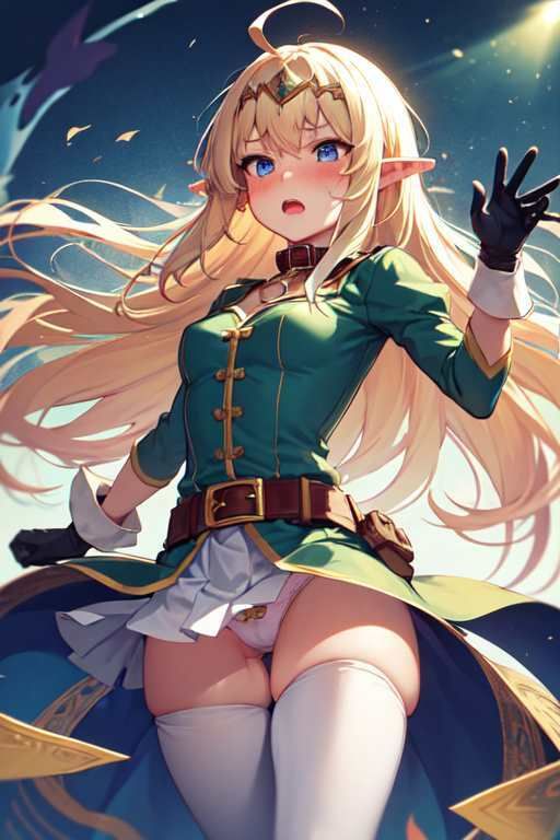 【微エロ】金髪ミニスカ貧乳エルフ（パンチラ・ミニスカ・首輪・敗北など）【総枚数208枚】