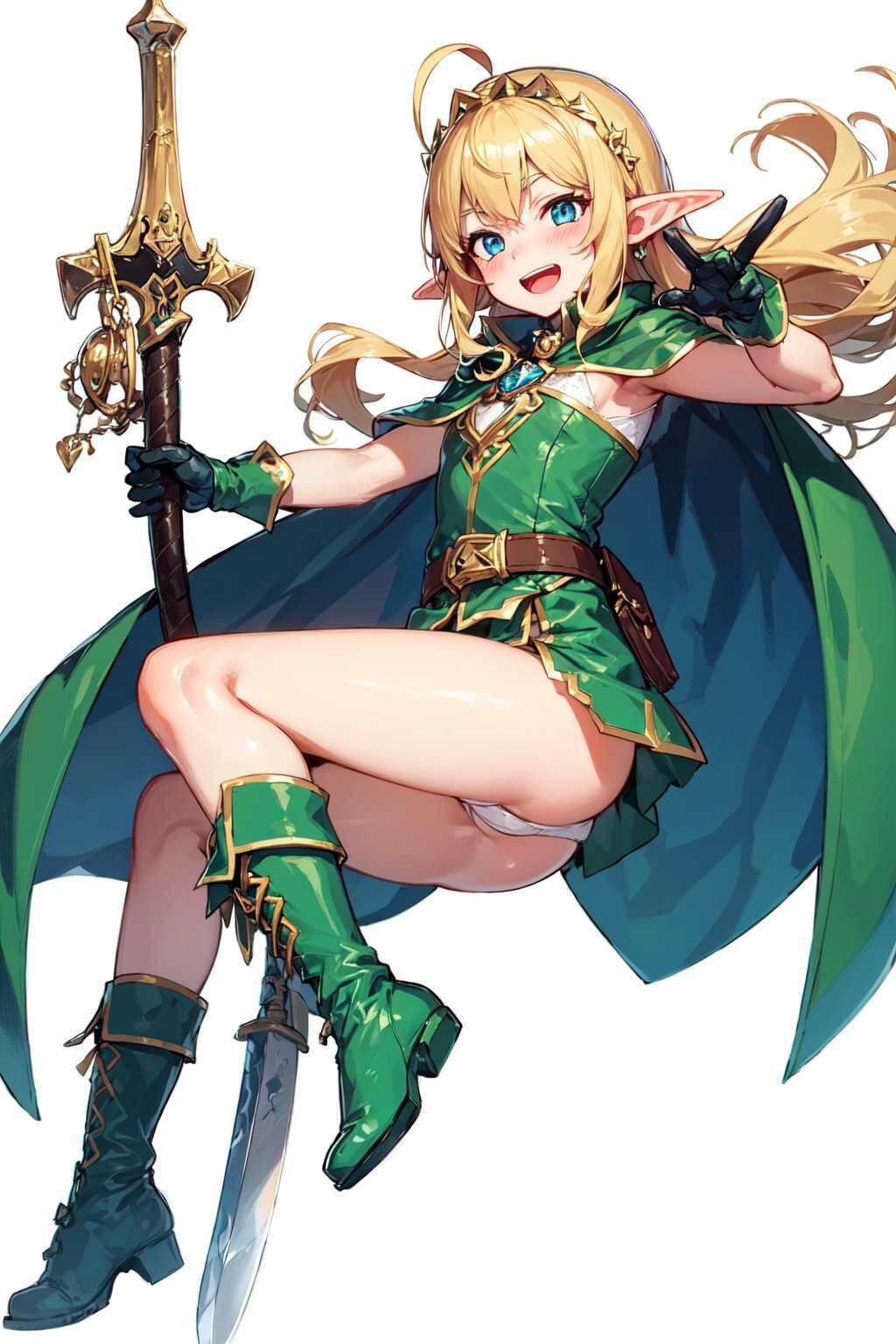 【微エロ】金髪ミニスカ貧乳エルフ（パンチラ・ミニスカ・首輪・敗北など）【総枚数208枚】