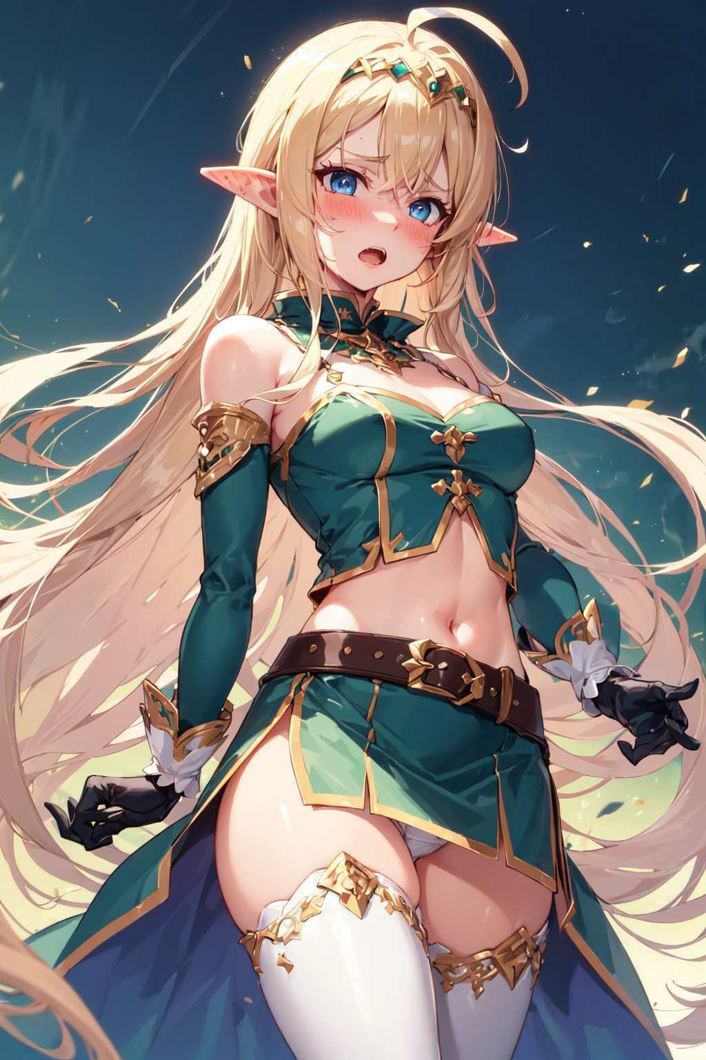 【微エロ】金髪ミニスカ貧乳エルフ（パンチラ・ミニスカ・首輪・敗北など）【総枚数208枚】