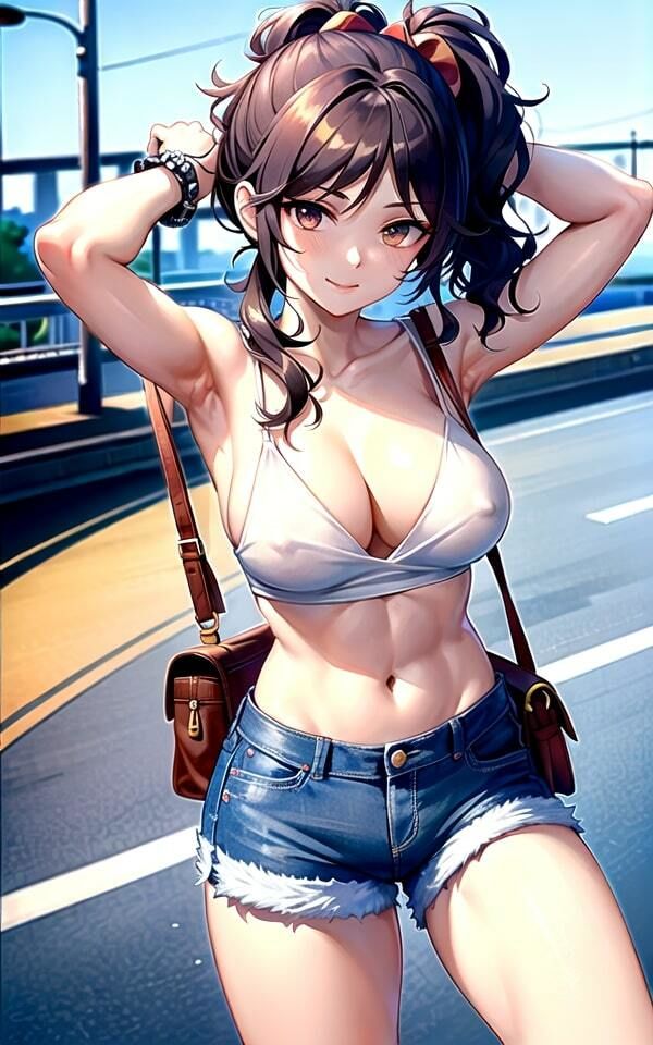 爆乳で誘惑ヒッチハイク 車道で脱ぐ爆乳美女写真集